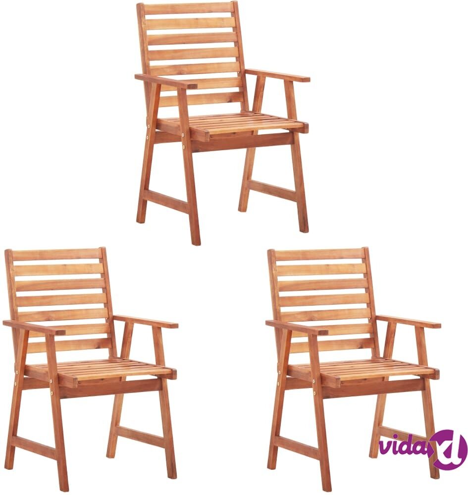 vidaXL Outdoor Dining Chairs 3 pcs Solid Acacia Wood