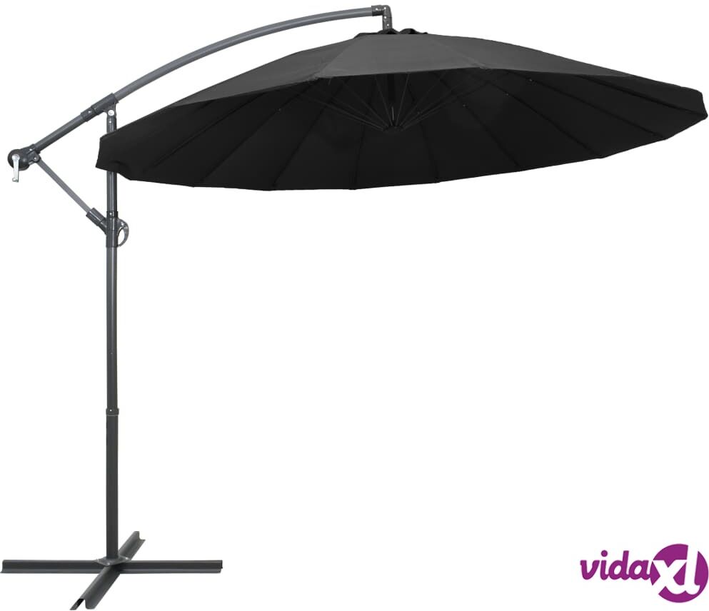 vidaXL Hanging Parasol Anthracite 3 m Aluminium Pole