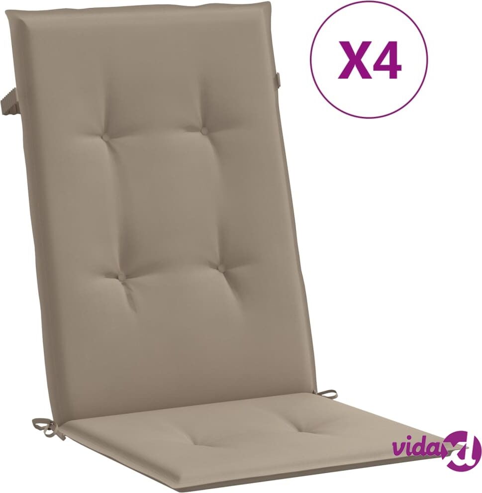 vidaXL Garden Chair Cushions 4 pcs Taupe 120x50x3 cm