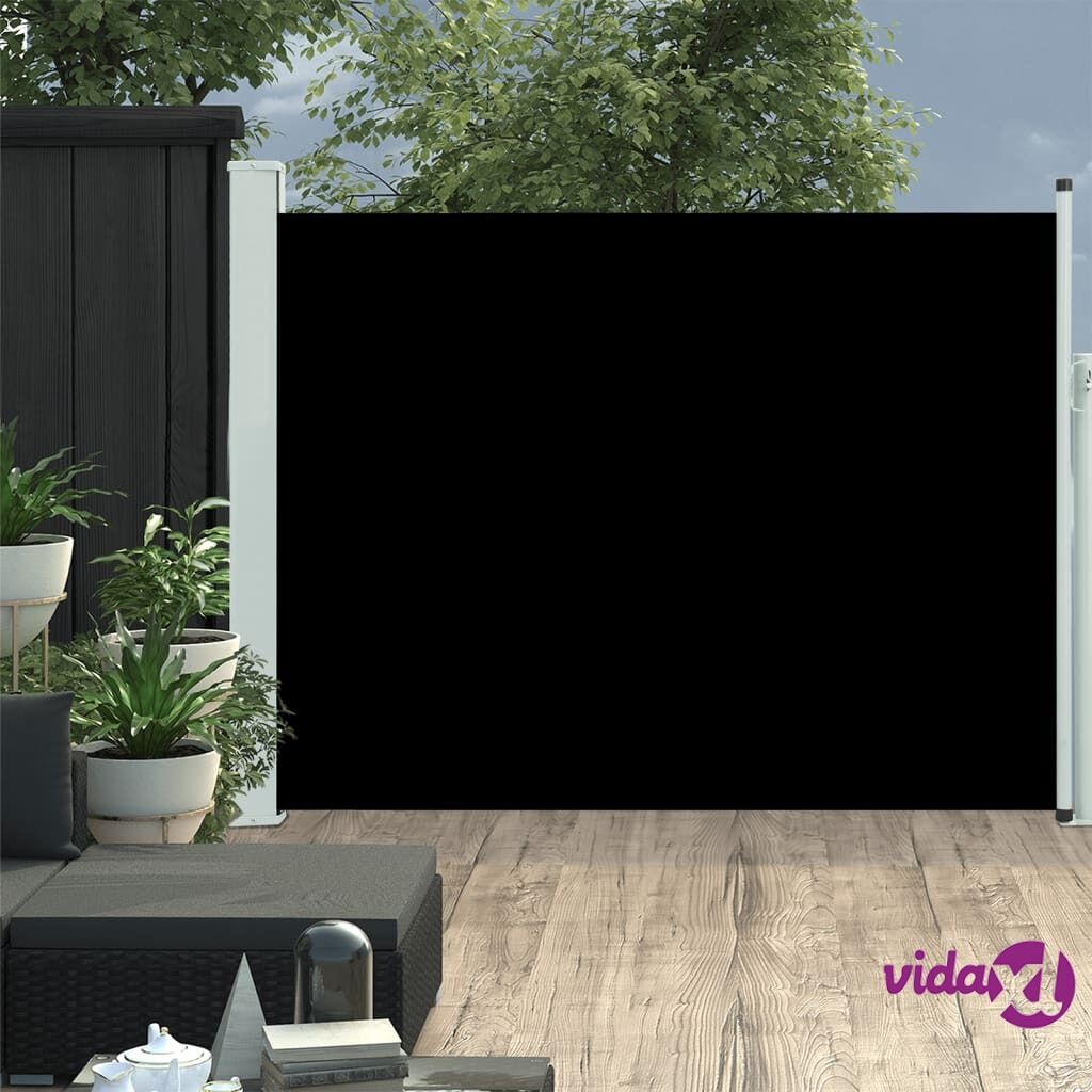 vidaXL Patio Retractable Side Awning 140x500 cm Black