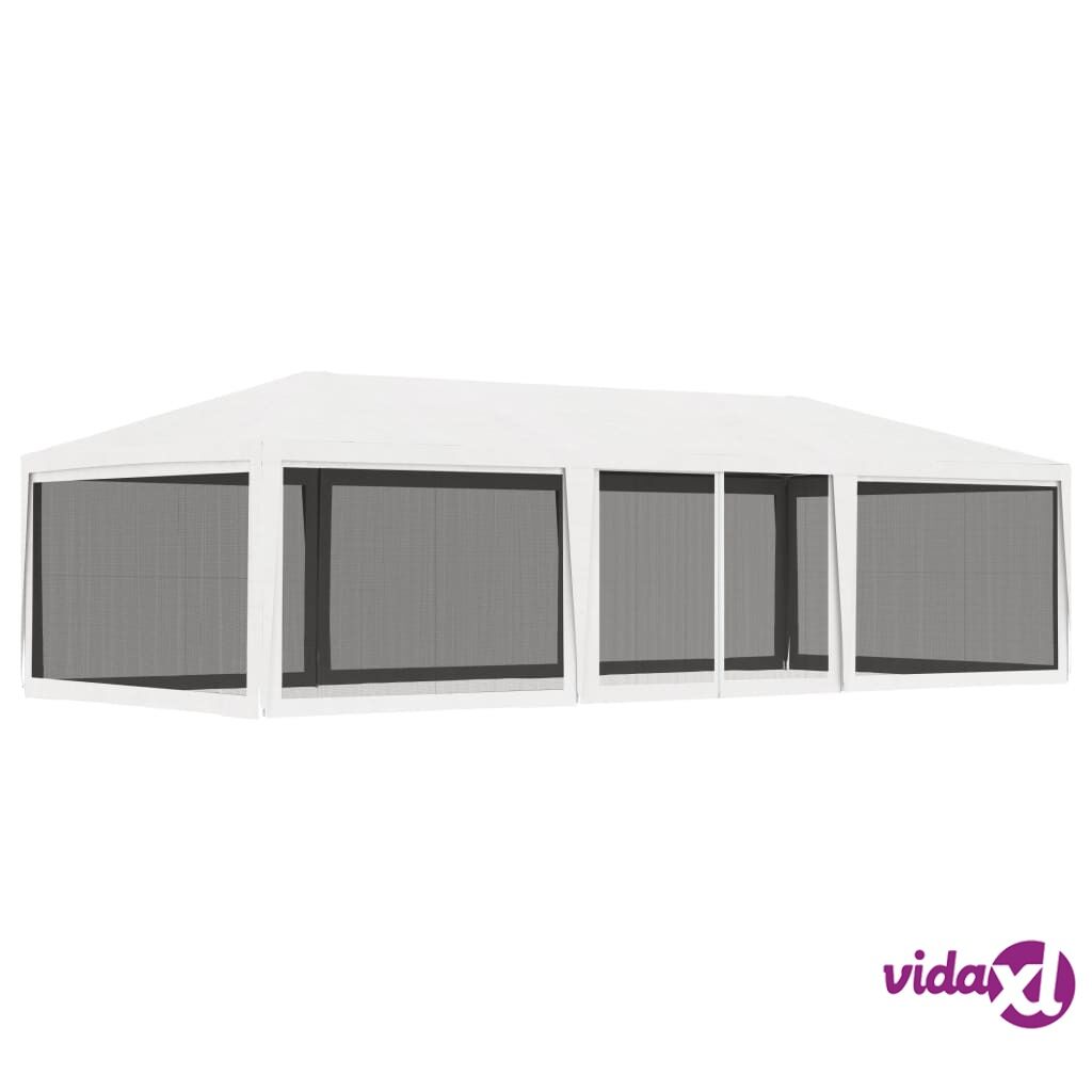 vidaXL Party Tent with 4 Mesh Sidewalls 4x9 m White