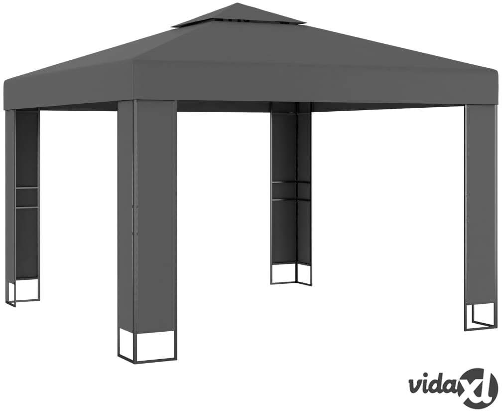 vidaXL Gazebo with Double Roof 3x3 m Anthracite