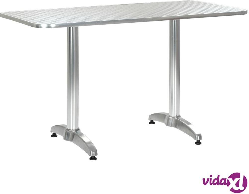 vidaXL Garden Table Silver 120x60x70 cm Aluminium