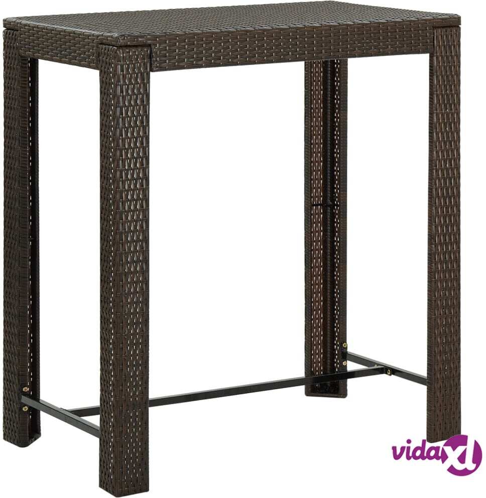 vidaXL Garden Bar Table Brown 100x60.5x110.5 cm Poly Rattan