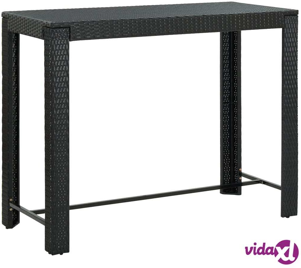 vidaXL Garden Bar Table Black 140.5x60.5x110.5 cm Poly Rattan