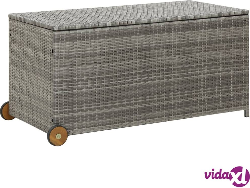 vidaXL Garden Storage Box Light Grey 120x65x115 cm Poly Rattan