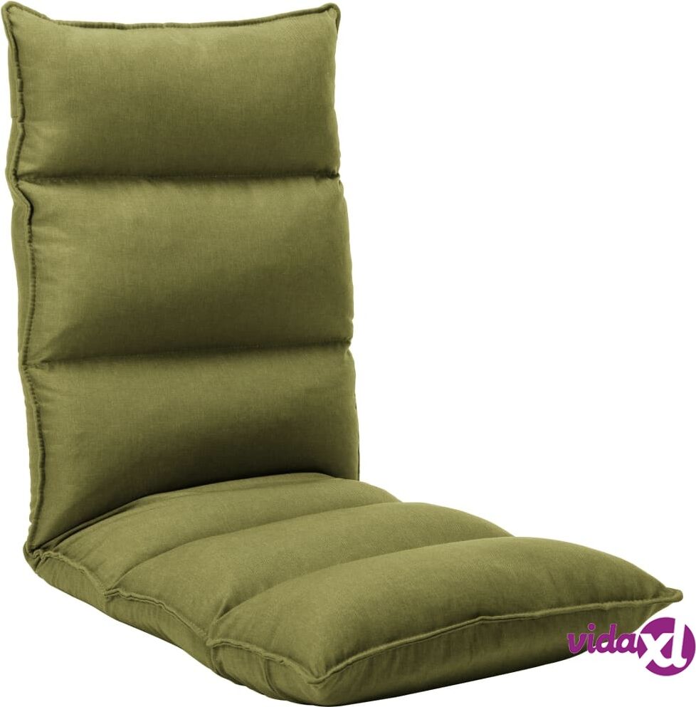 vidaXL Folding Floor Chair Green Fabric