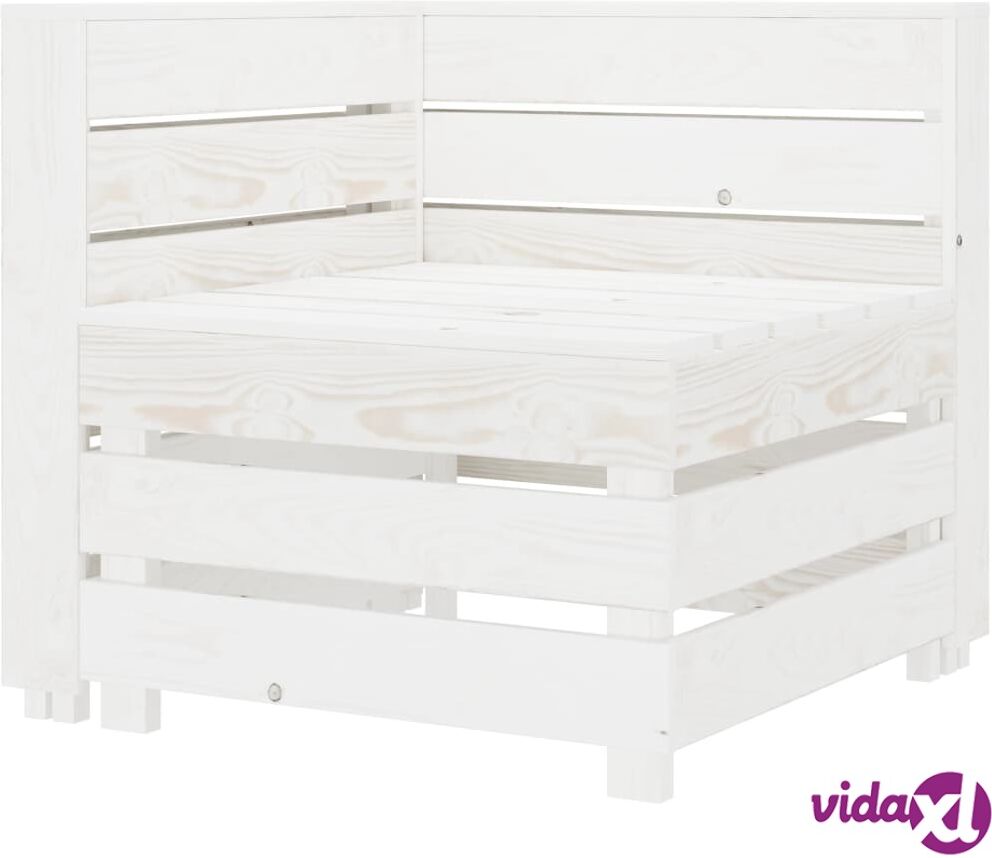 vidaXL Garden Pallet Corner Sofa White Wood