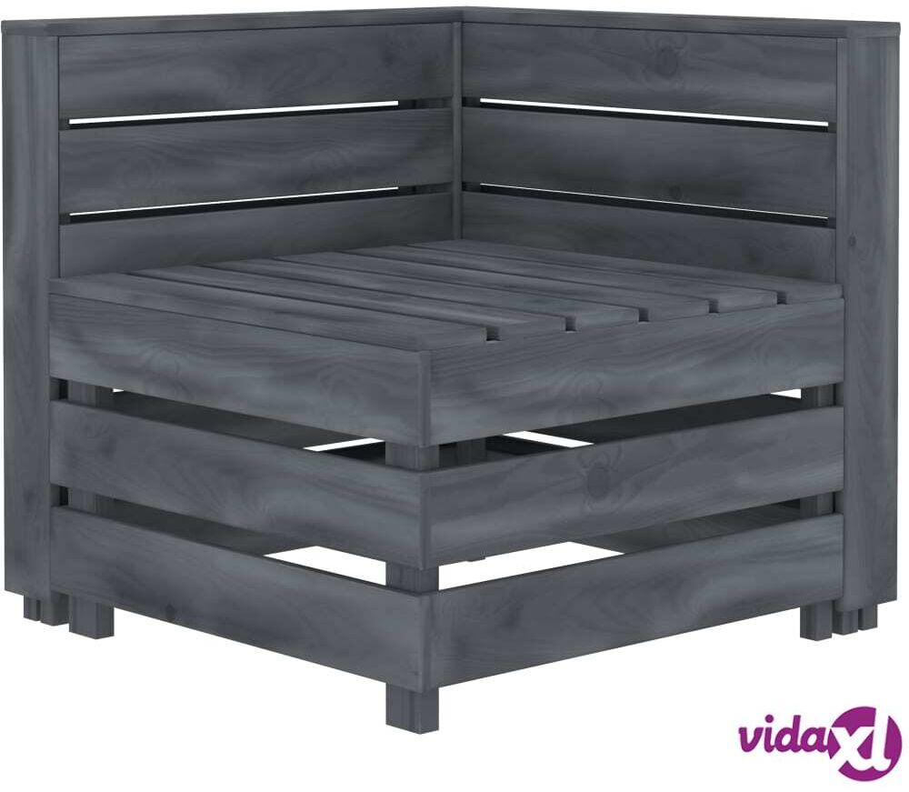 vidaXL Garden Pallet Corner Sofa Wood Grey