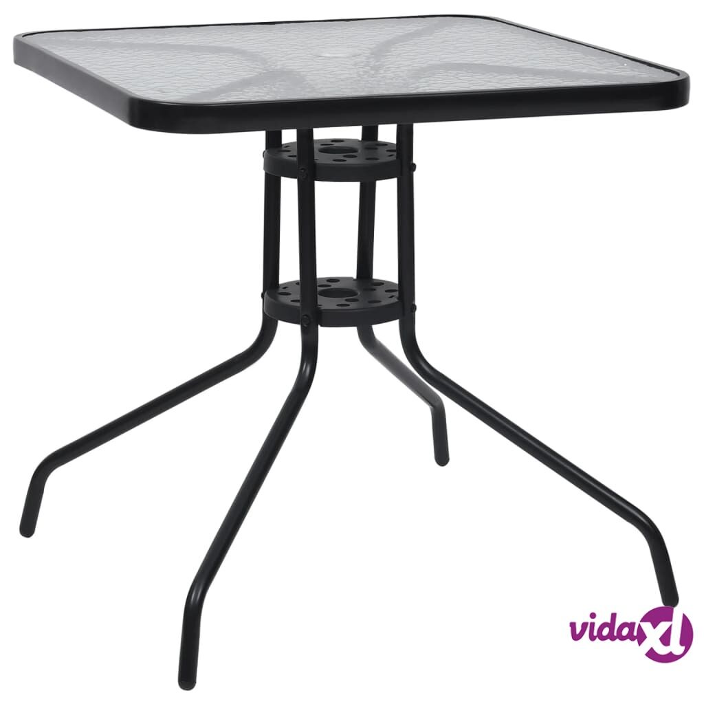 vidaXL Garden Table Black 70x70x70 cm Steel