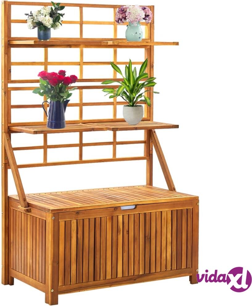 vidaXL Storage Box with Trellis 99x55x160 cm Solid Acacia Wood