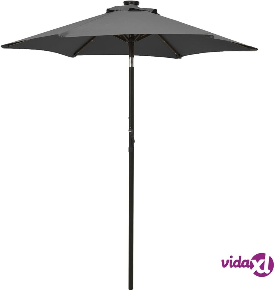 vidaXL Parasol with LED Lights Anthracite 200x211 cm Aluminium