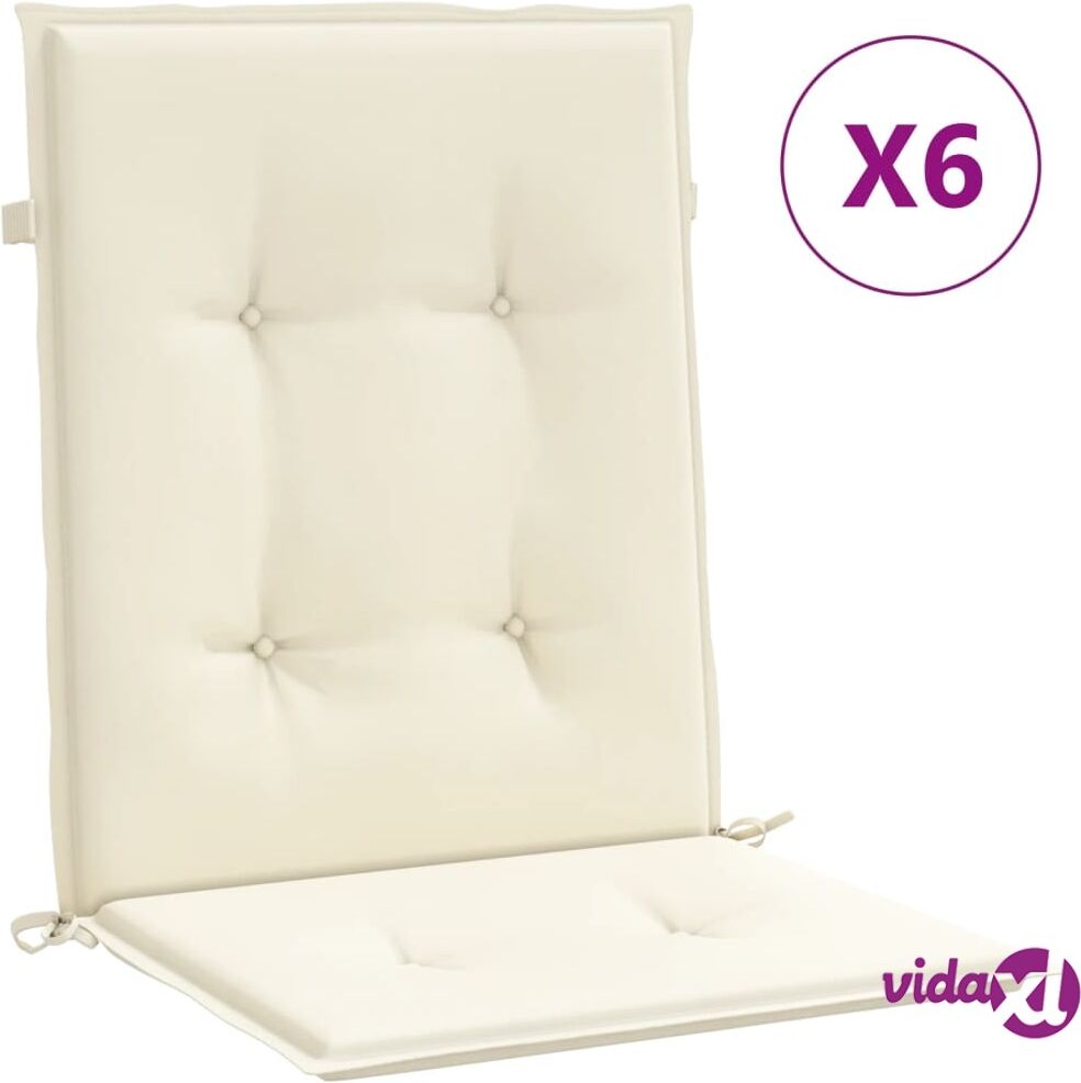 vidaXL Garden Chair Cushions 6 pcs Cream 100x50x3 cm