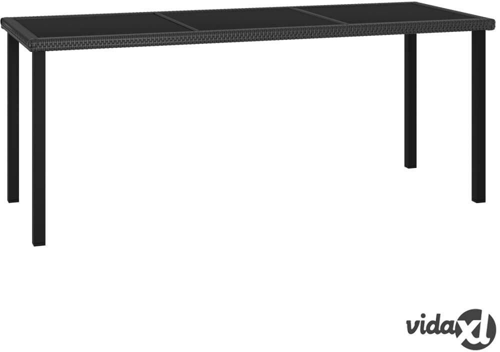 vidaXL Garden Dining Table Black 180x70x73 cm Poly Rattan