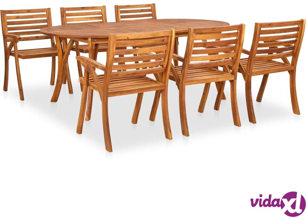 vidaXL 7 Piece Garden Dining Set Solid Acacia Wood