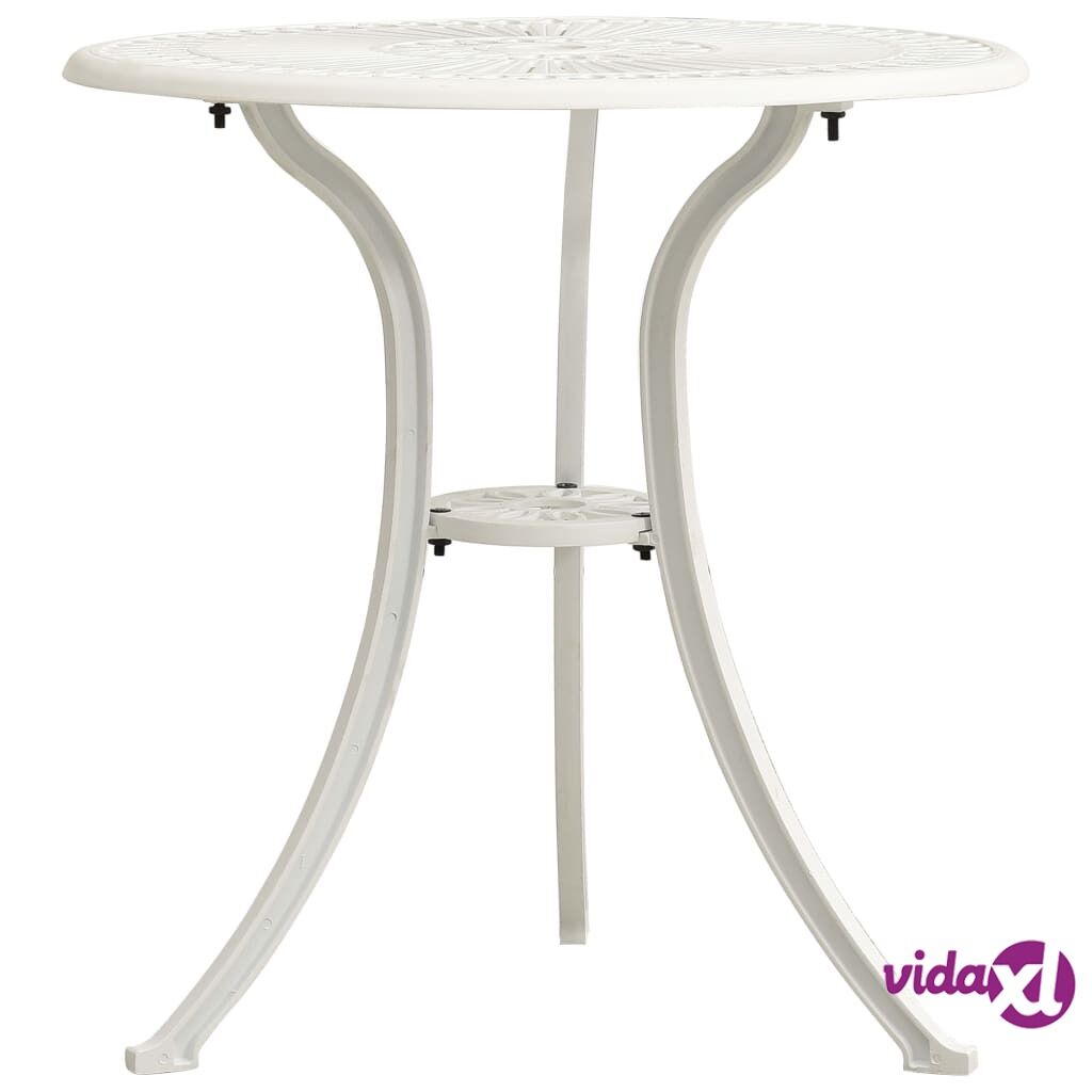vidaXL Garden Table White 62x62x65 cm Cast Aluminium