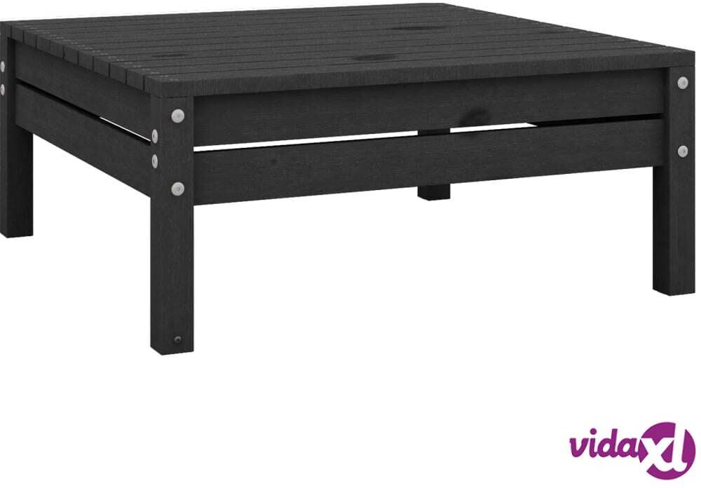 vidaXL Garden Footstool Black Solid Pinewood