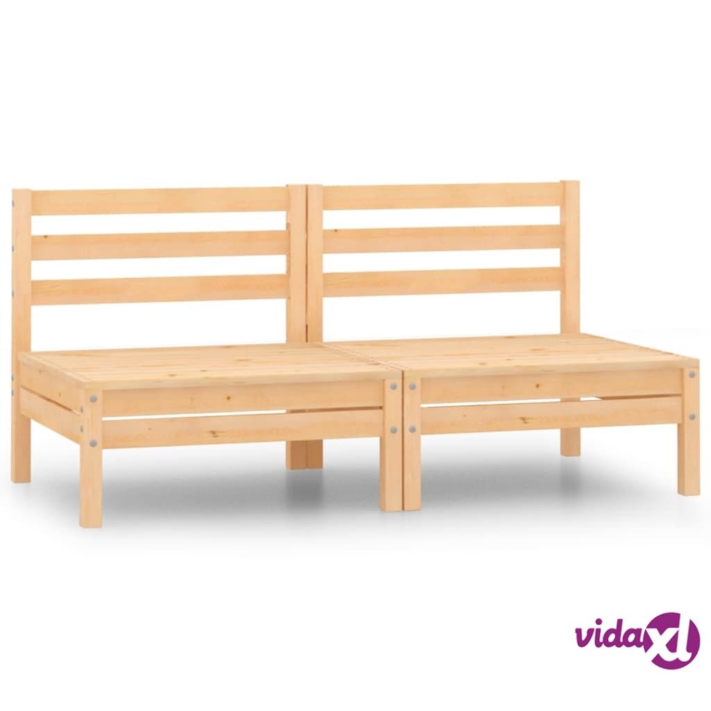 vidaXL Garden Middle Sofas 2 pcs Solid Pinewood