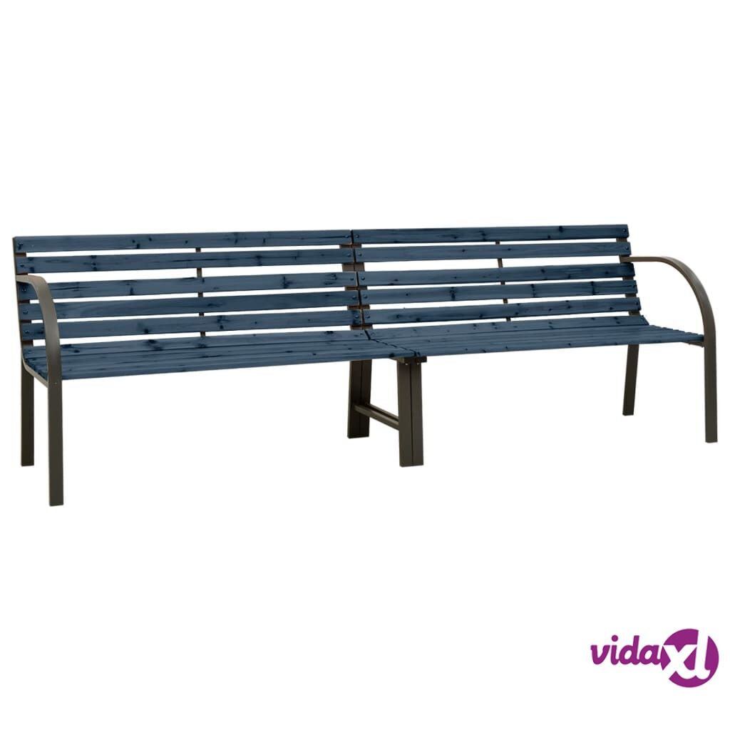 vidaXL Twin Garden Bench 241 cm Chinese Fir Wood Grey