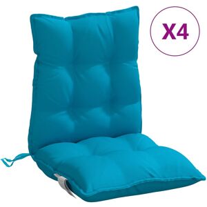 vidaXL Coussins de chaise à dossier bas lot de 4 bleu clair