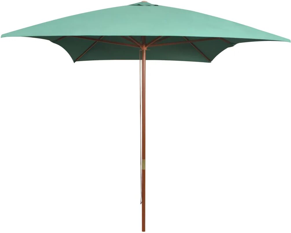 vidaXL Parasol avec poteau en bois 200 x 300 cm Vert