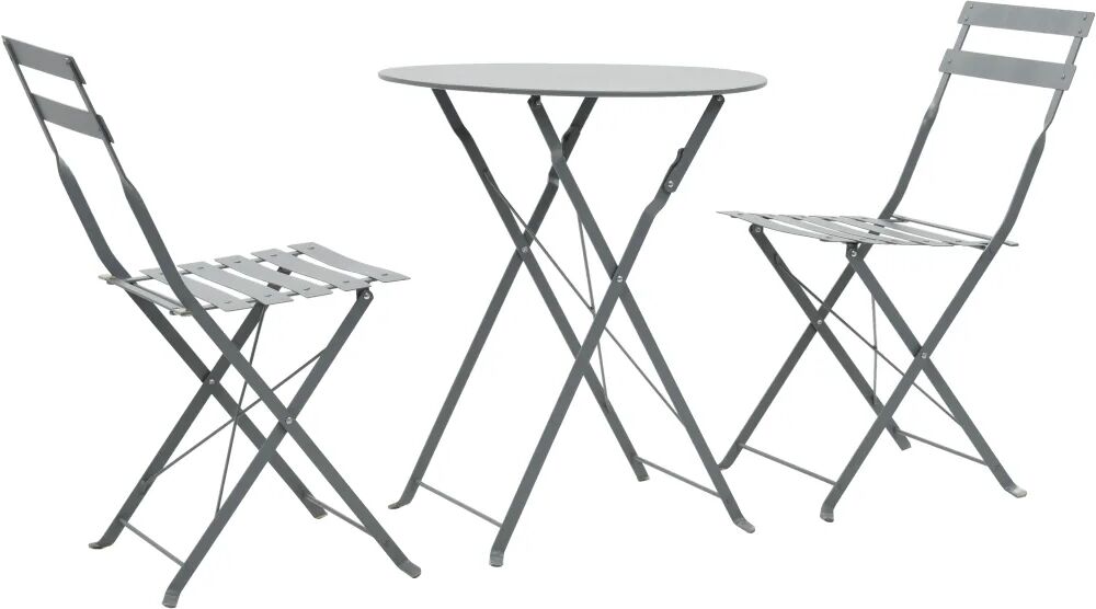 vidaXL Mobilier de bistro 3 pcs Acier Gris