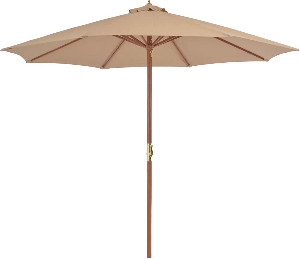 vidaXL Parasol d'extérieur avec mât en bois 300 cm Taupe