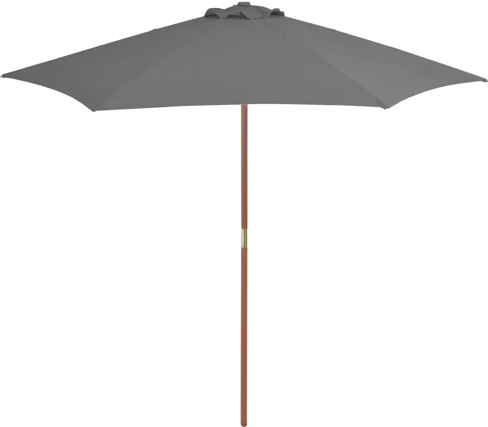 vidaXL Parasol d'extérieur avec mât en bois 270 cm Anthracite