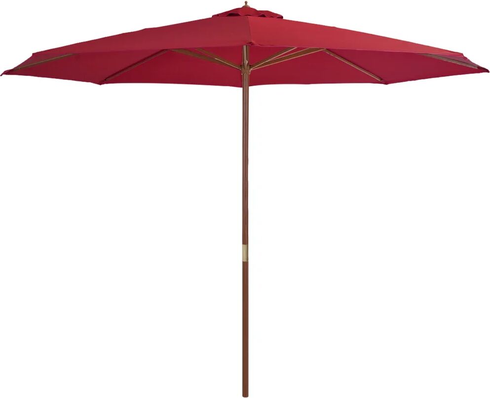 vidaXL Parasol avec mât en bois 350 cm Bordeaux