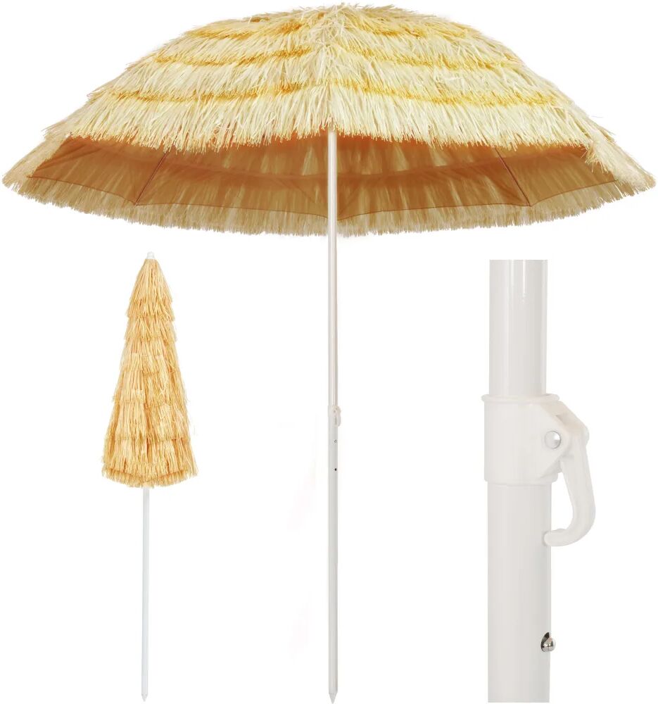 vidaXL Parasol de plage Naturel 240 cm Style hawaïen