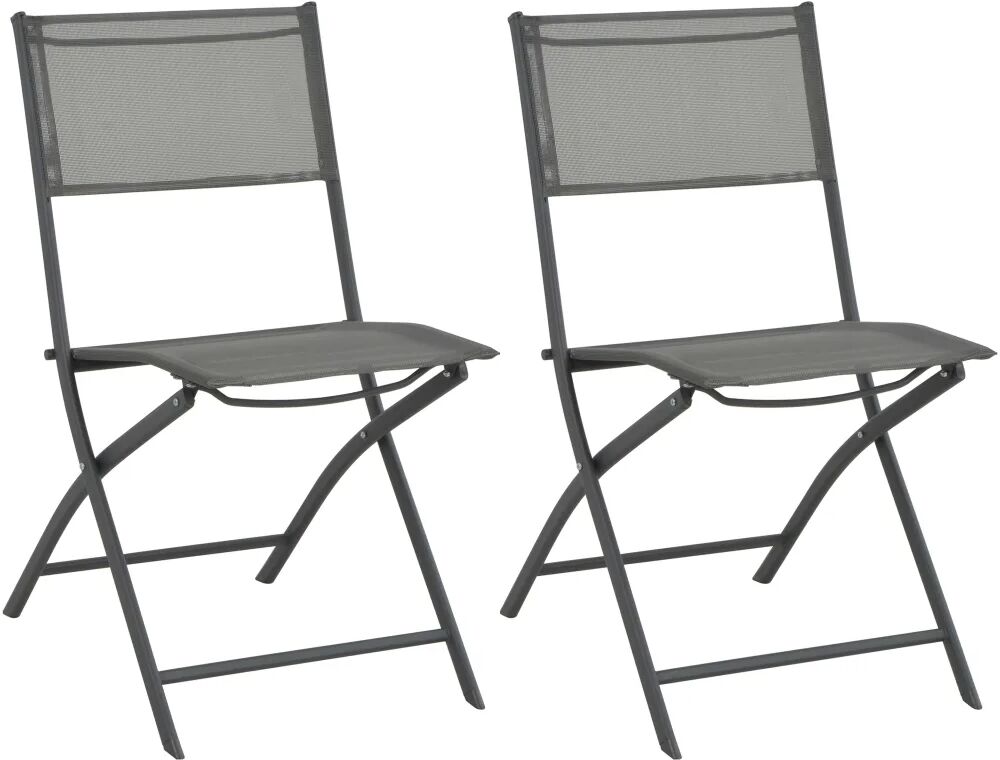 vidaXL Chaises de jardin pliables 2 pcs Acier et textilène