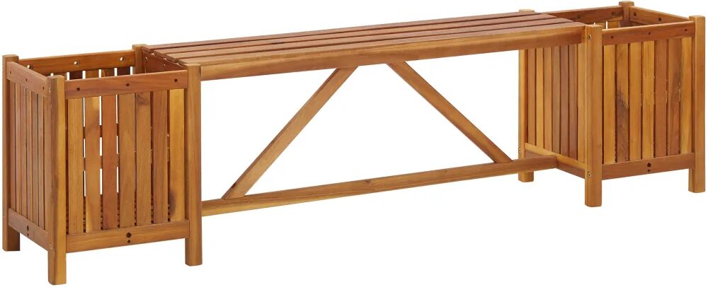 vidaXL Banc de jardin avec 2 jardinières 150x30x40 cm Bois d'acacia