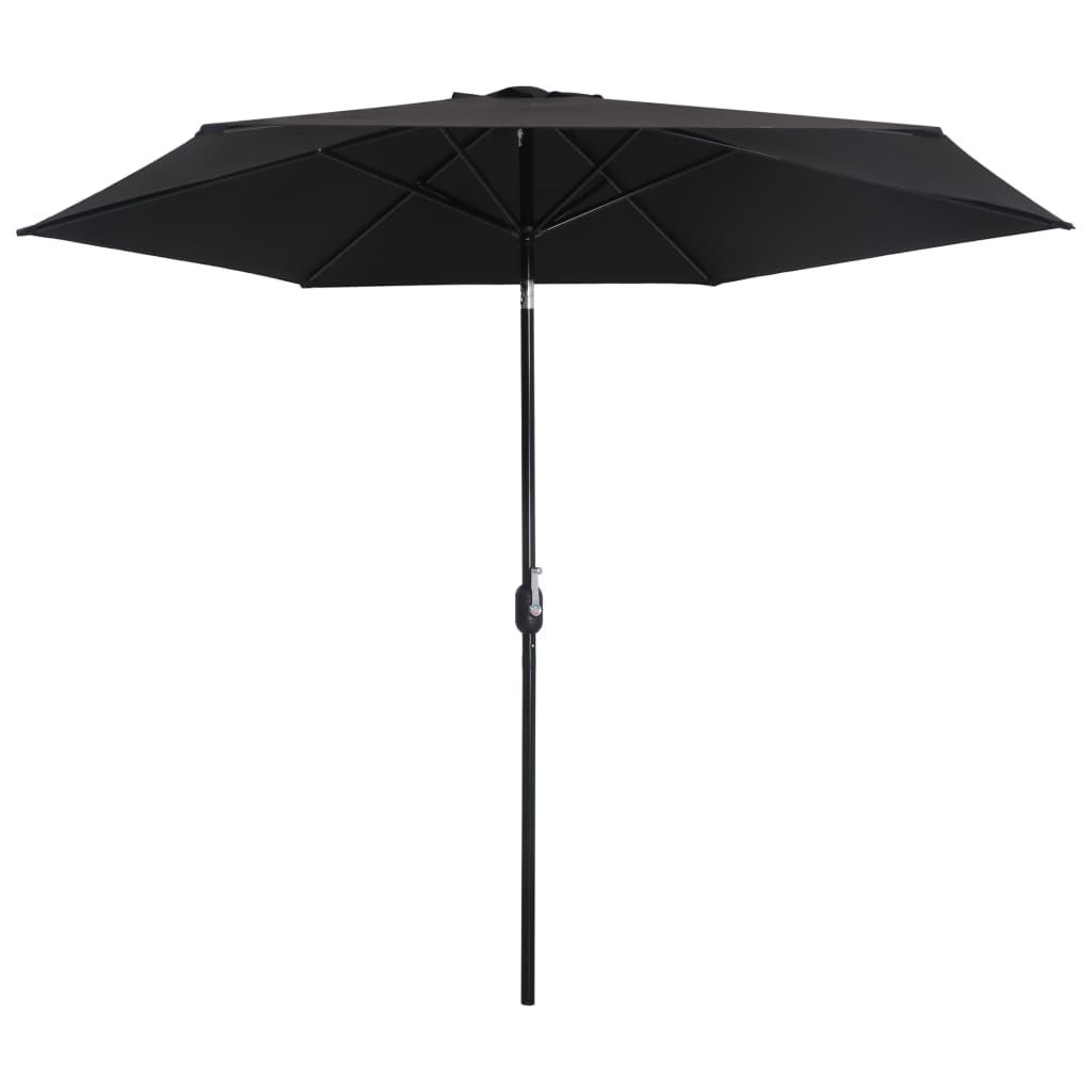 vidaXL Parasol d'extérieur avec poteau en métal 300 cm Noir