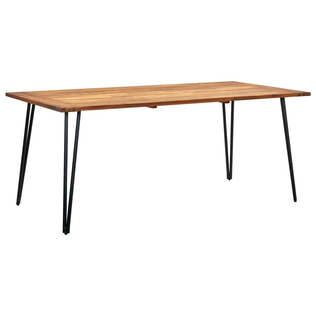 vidaXL Table de jardin avec pieds épingle 180x90x75 cm Acacia solide