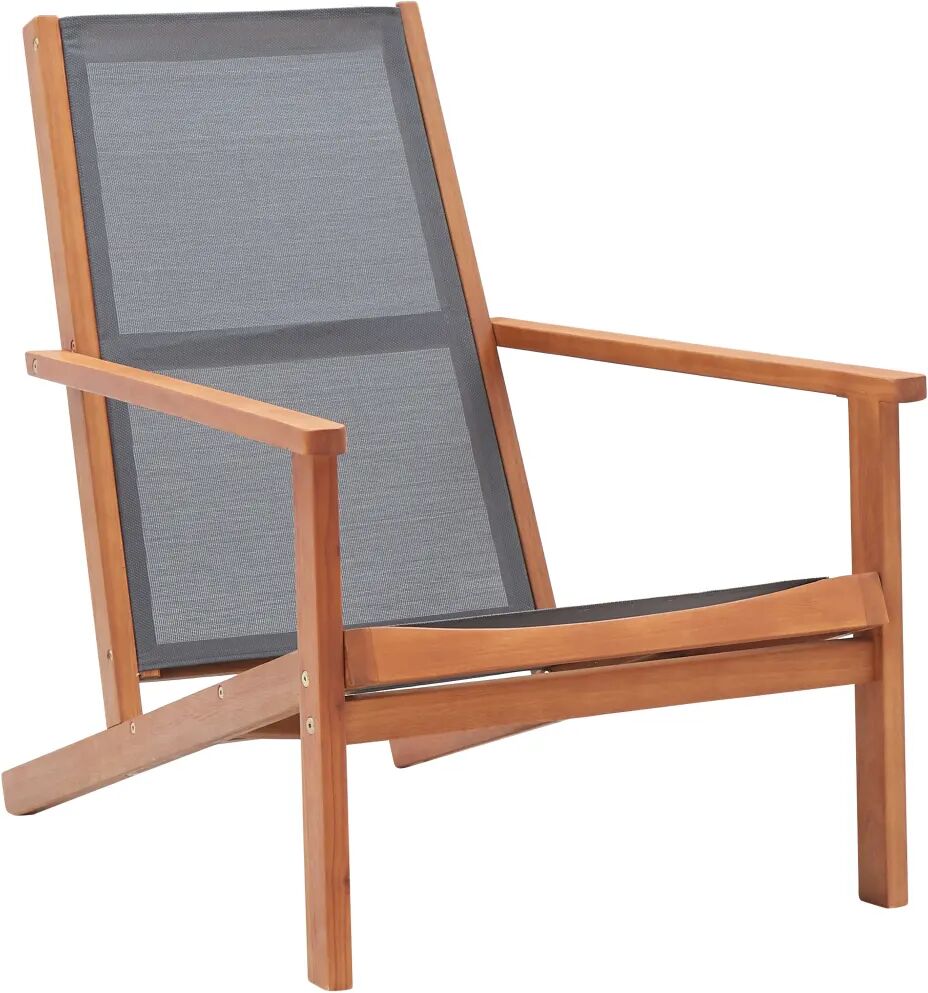 vidaXL Chaise de jardin Gris Bois d'eucalyptus solide et textilène