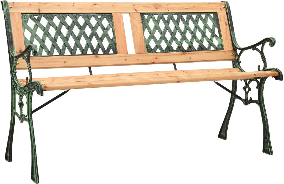 vidaXL Banc de jardin 122 cm Fonte et bois de sapin massif