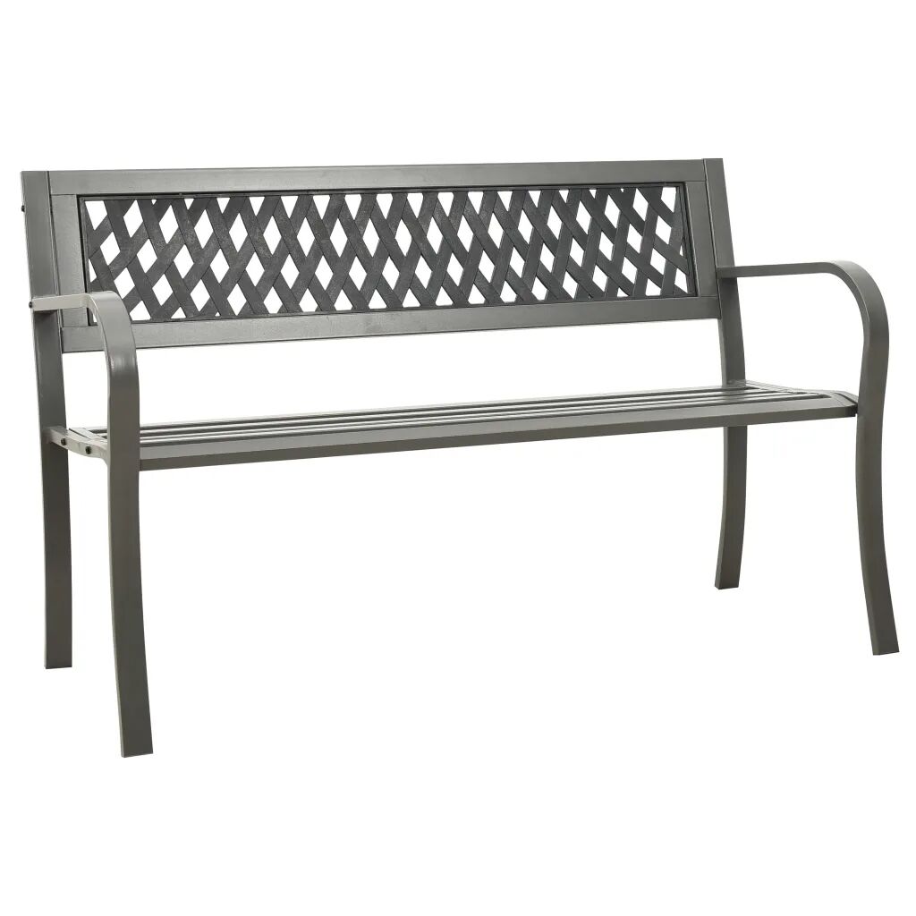 vidaXL Banc de jardin 125 cm Acier Gris