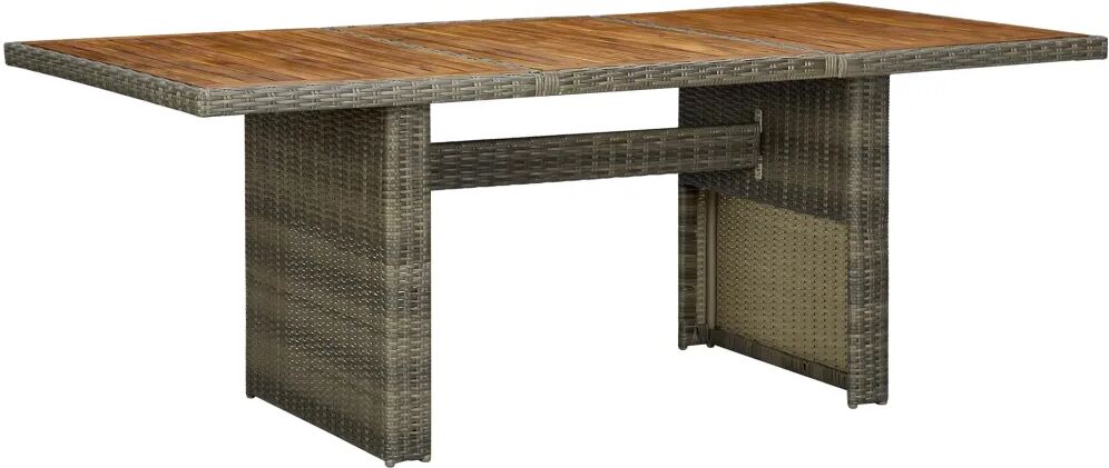 vidaXL Table de jardin Marron Résine tressée et bois d'acacia massif