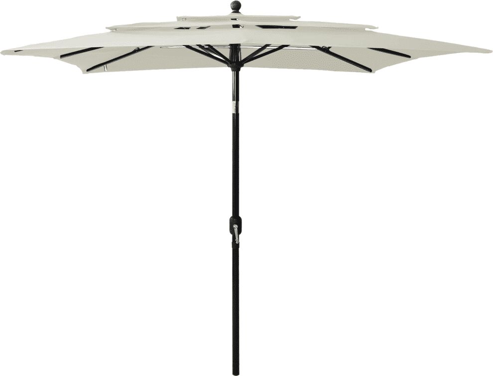 vidaXL Parasol à 3 niveaux avec mât en aluminium Sable 2,5x2,5 m