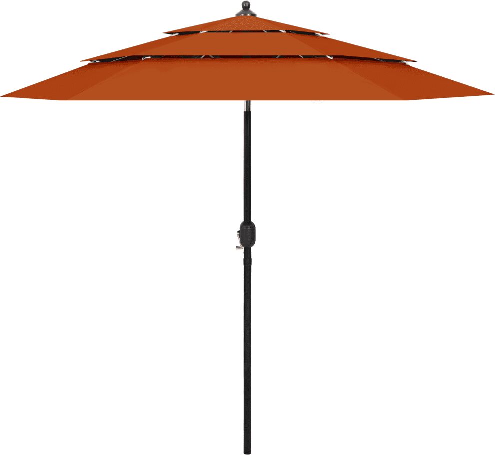 vidaXL Parasol à 3 niveaux avec mât en aluminium Terre cuite 2,5 m