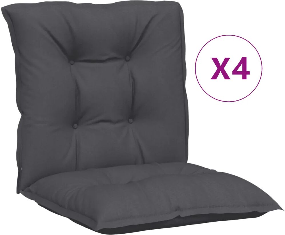 vidaXL Coussins de chaise de jardin 4 pcs Anthracite 100x50x7 cm