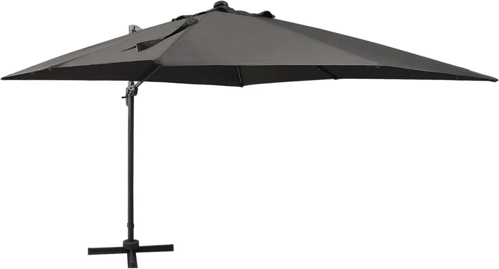 vidaXL Parasol déporté avec mât et lumières LED Anthracite 300 cm