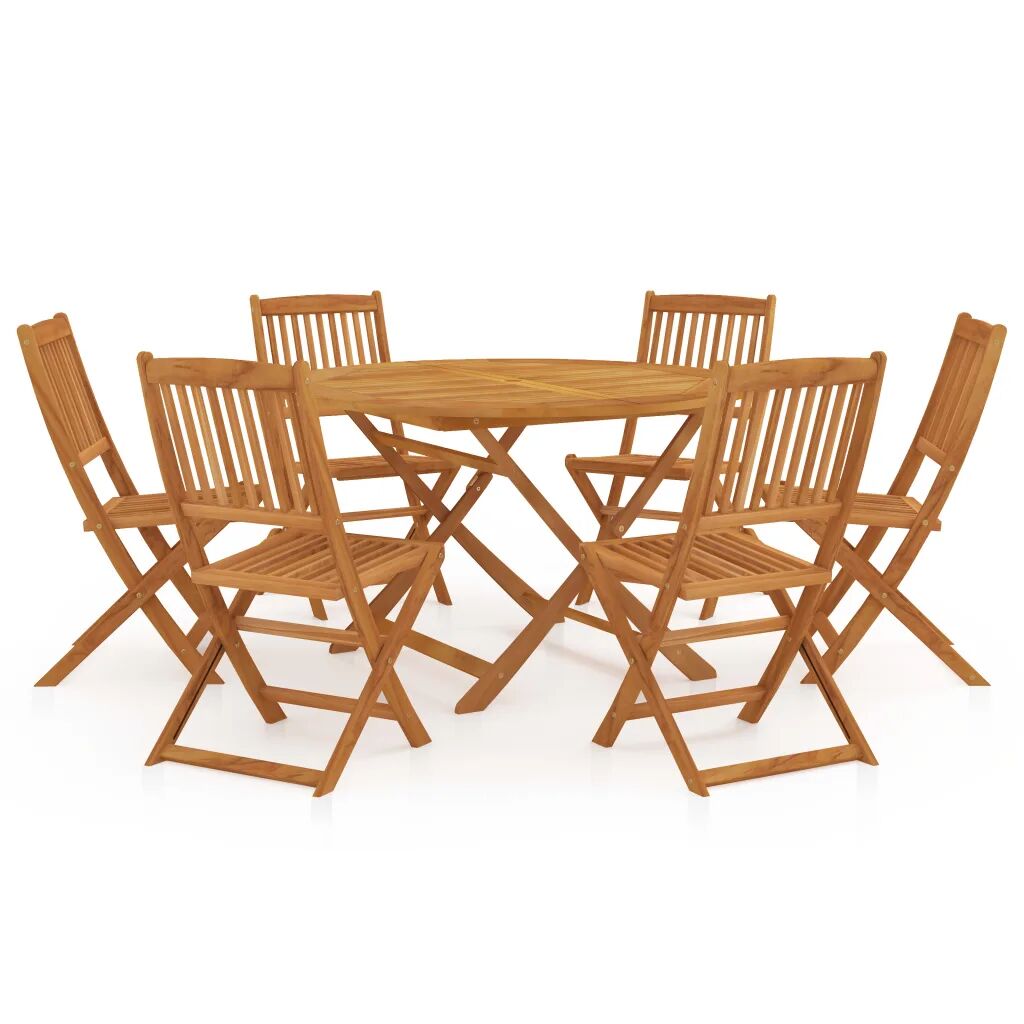 vidaXL Mobilier à dîner de jardin pliable 7 pcs Bois d'acacia solide