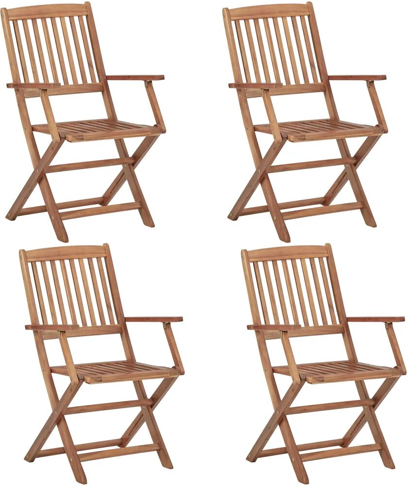 vidaXL Chaises pliables d'extérieur 4 pcs Bois d'acacia solide