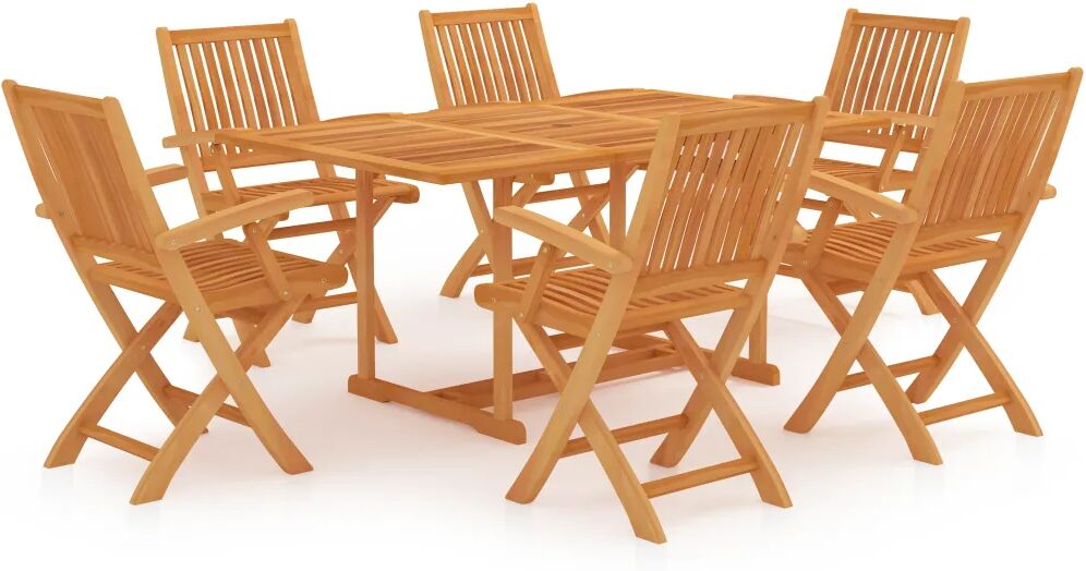 vidaXL Ensemble de salle à manger de jardin 7 pcs Bois de teck massif