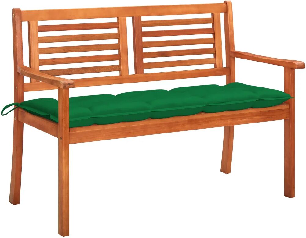 vidaXL Banc de jardin 2 places avec coussin 120 cm Bois d'eucalyptus