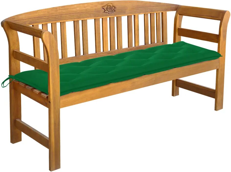 vidaXL Banc de jardin avec coussin 157 cm Bois d'acacia massif