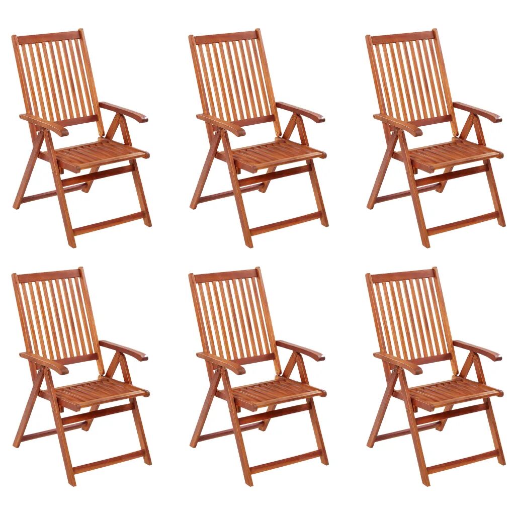 vidaXL Chaises pliables de jardin 6 pcs Bois d'acacia solide