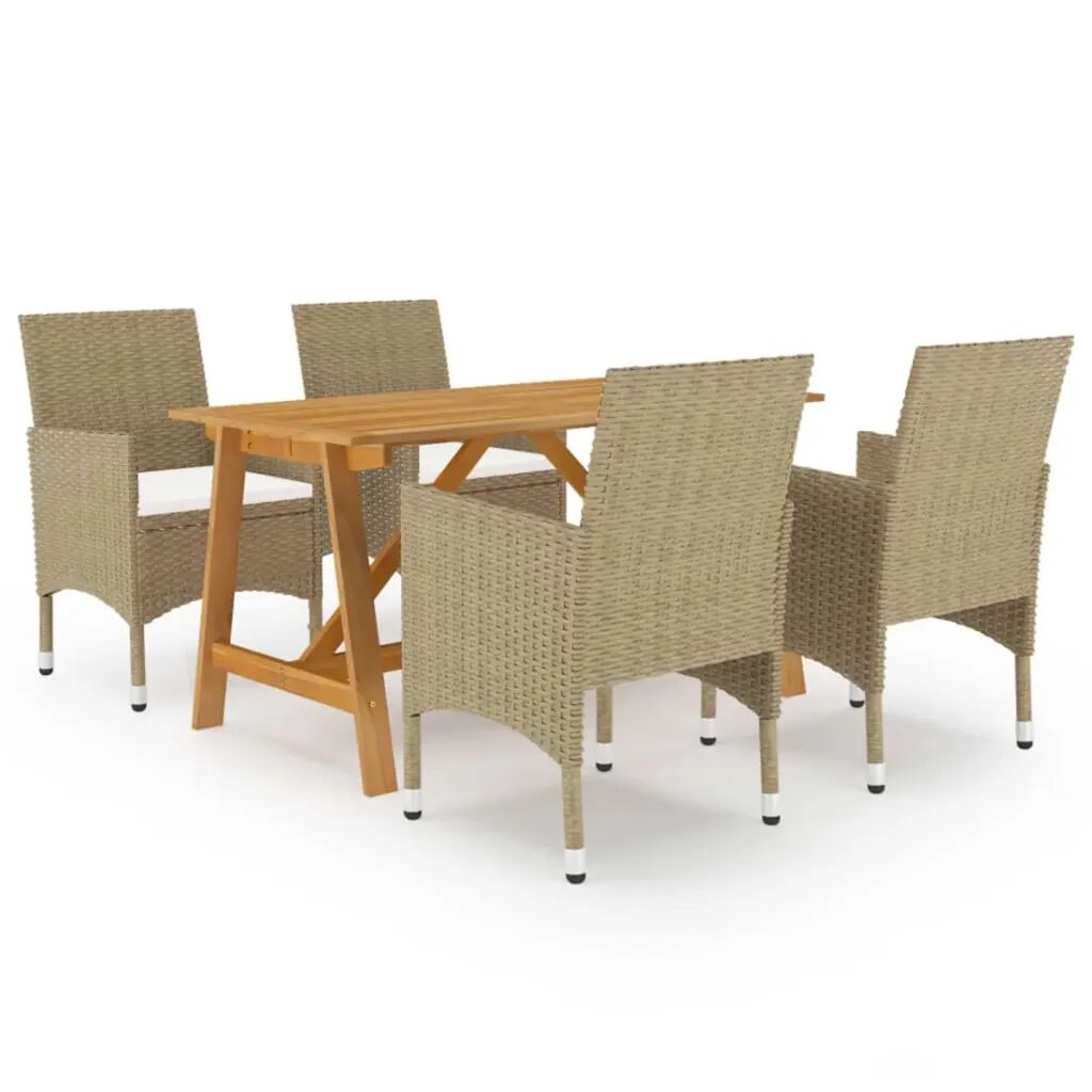 vidaXL Ensemble de salle à manger de jardin 5 pcs Beige