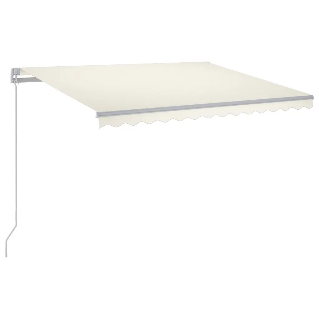 vidaXL Auvent manuel rétractable avec LED 300x250 cm Crème